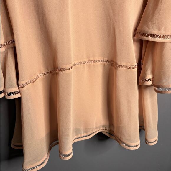 Keepsake Pink High Neck Dress With Cold Shoulder and Front Cutout Size Medium - Picture 4 of 7